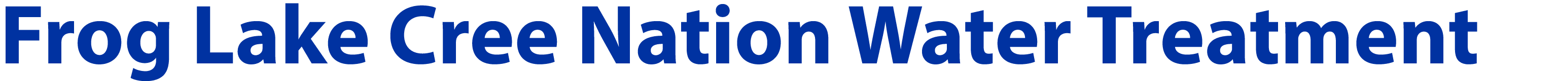 Frog Lake Cree Nation Water Treatment